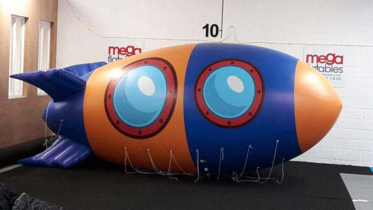 Cartoon Rocket Ship Inflatable Blimp