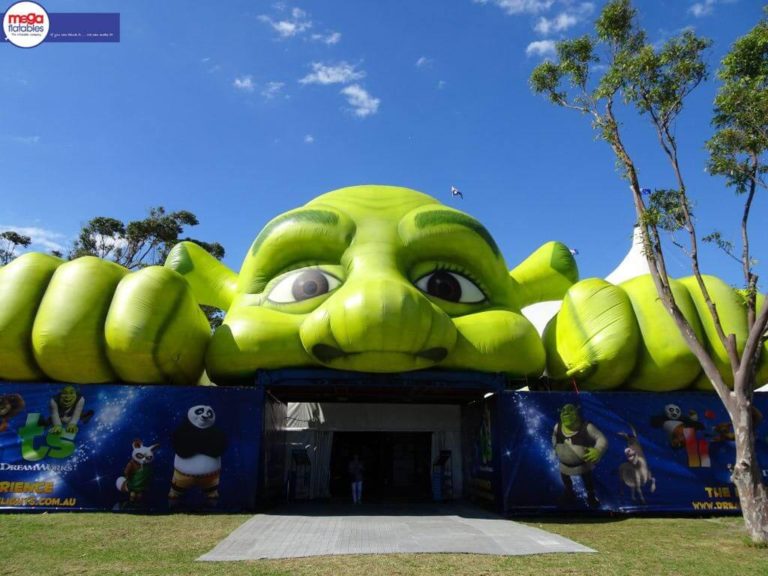 Giant Inflatable Shrek Overlooking Entrance