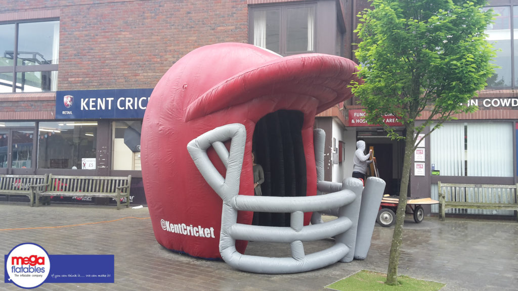 giant inflatable cricket helmet sports entrance Inflatables in red