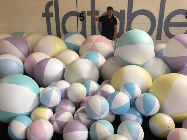 Multiple Multi Coloured Beach Balls