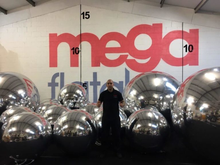 Large & Small Inflatable Silver Spheres