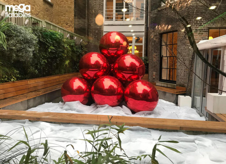 Red Inflatable Spheres Outdoor Display