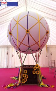 Inflatable sphere as hot air balloon