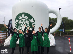 Giant inflatable starbucks coffee cup