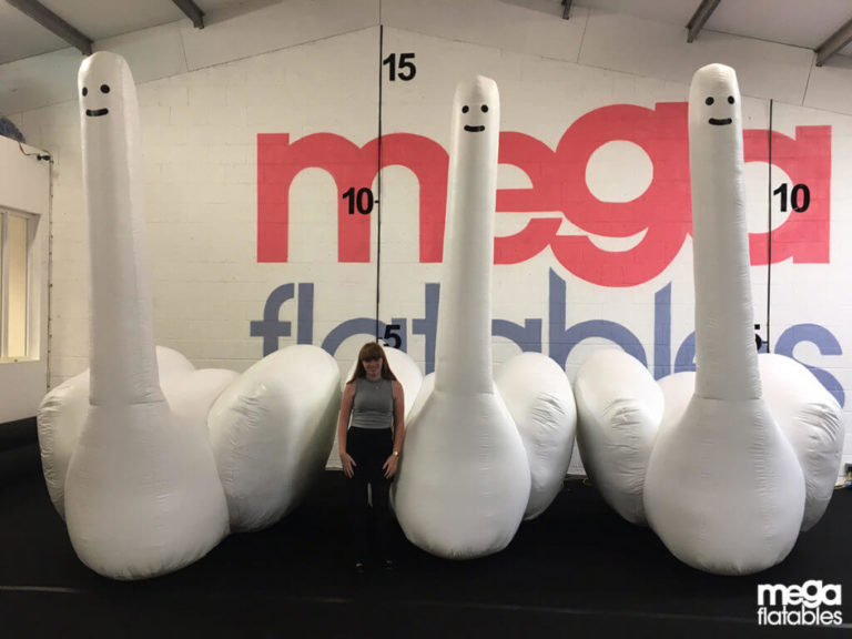 Multiple Inflatable David Shrigleys