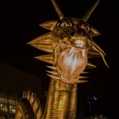 Inflatable Gold Dragon Head