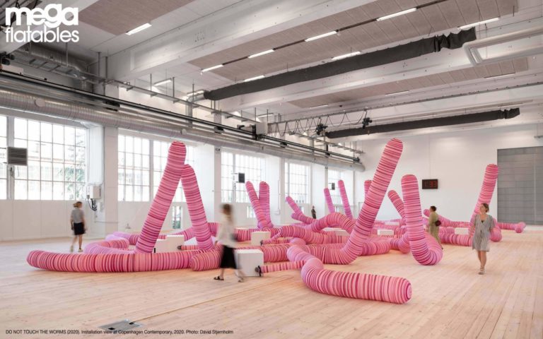 Inflatable worms for David Shrigley