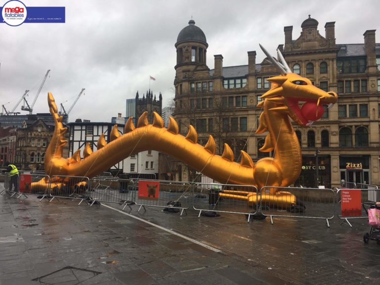 Giant Inflatable Gold Dragon