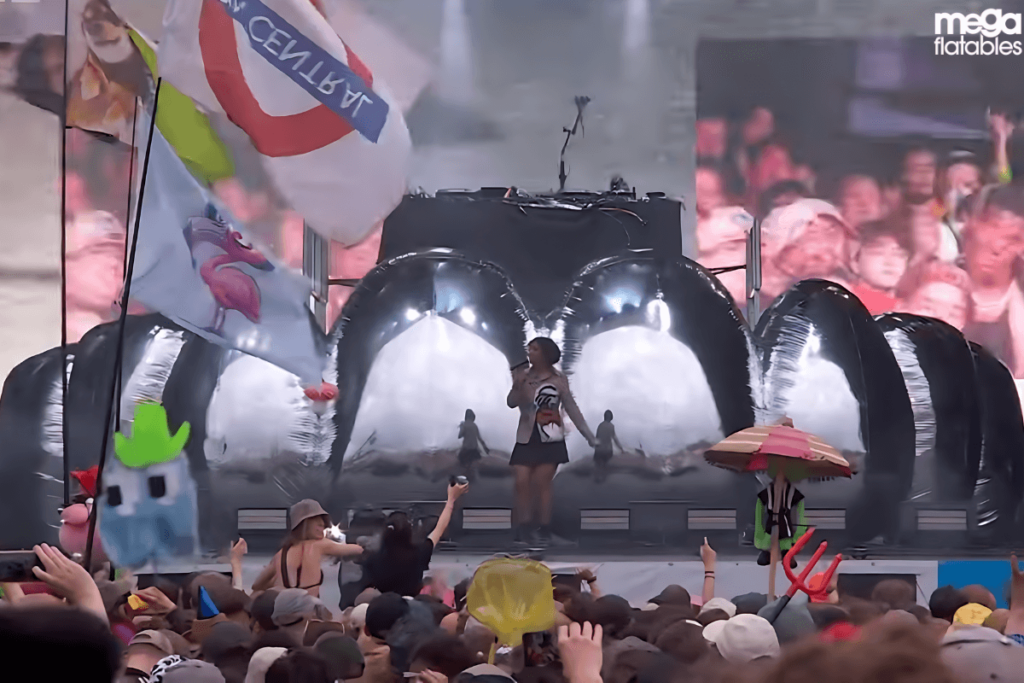 Nia archives Glasto stage inflatable teeth